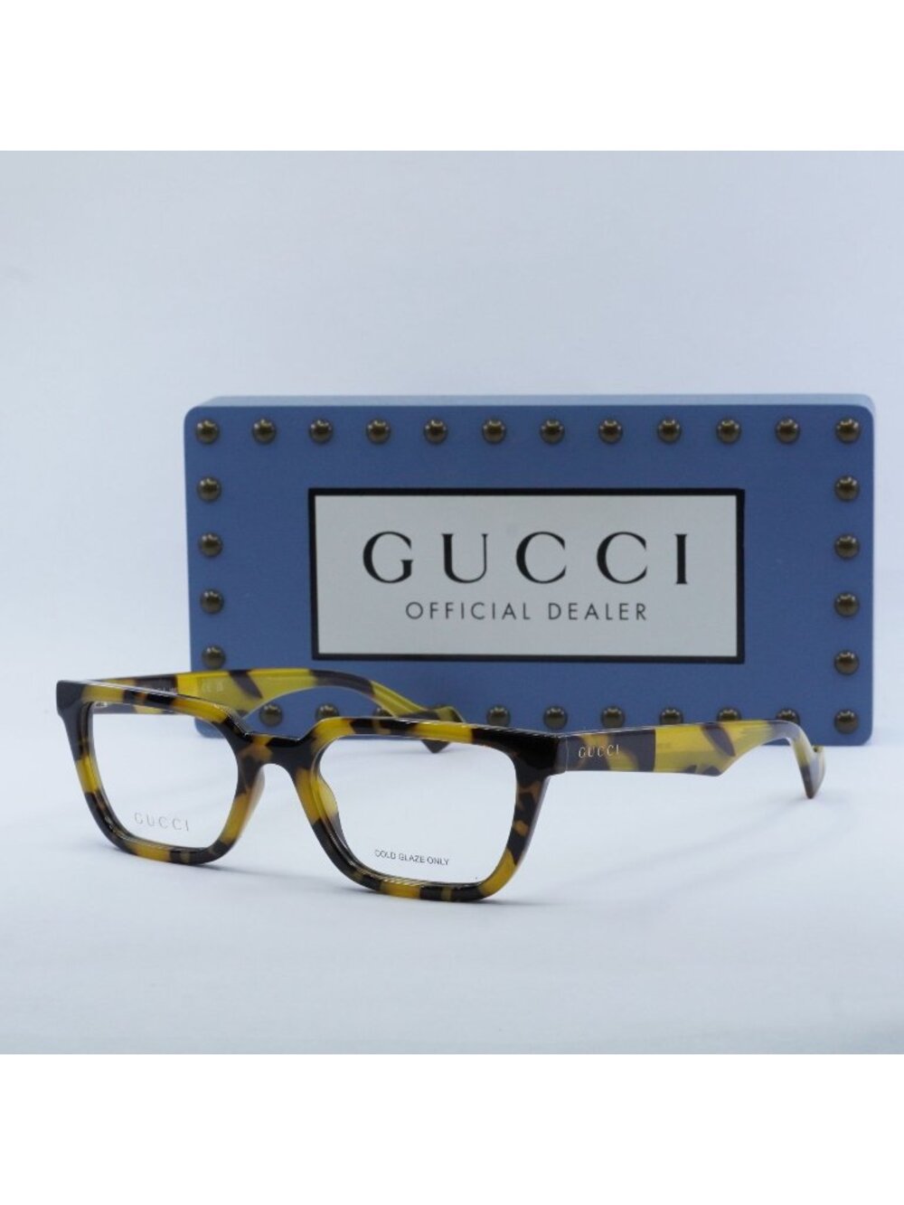 Gucci GG1539O 004 Square Eyeglasses - Yellow Spotted Havana 54mm
